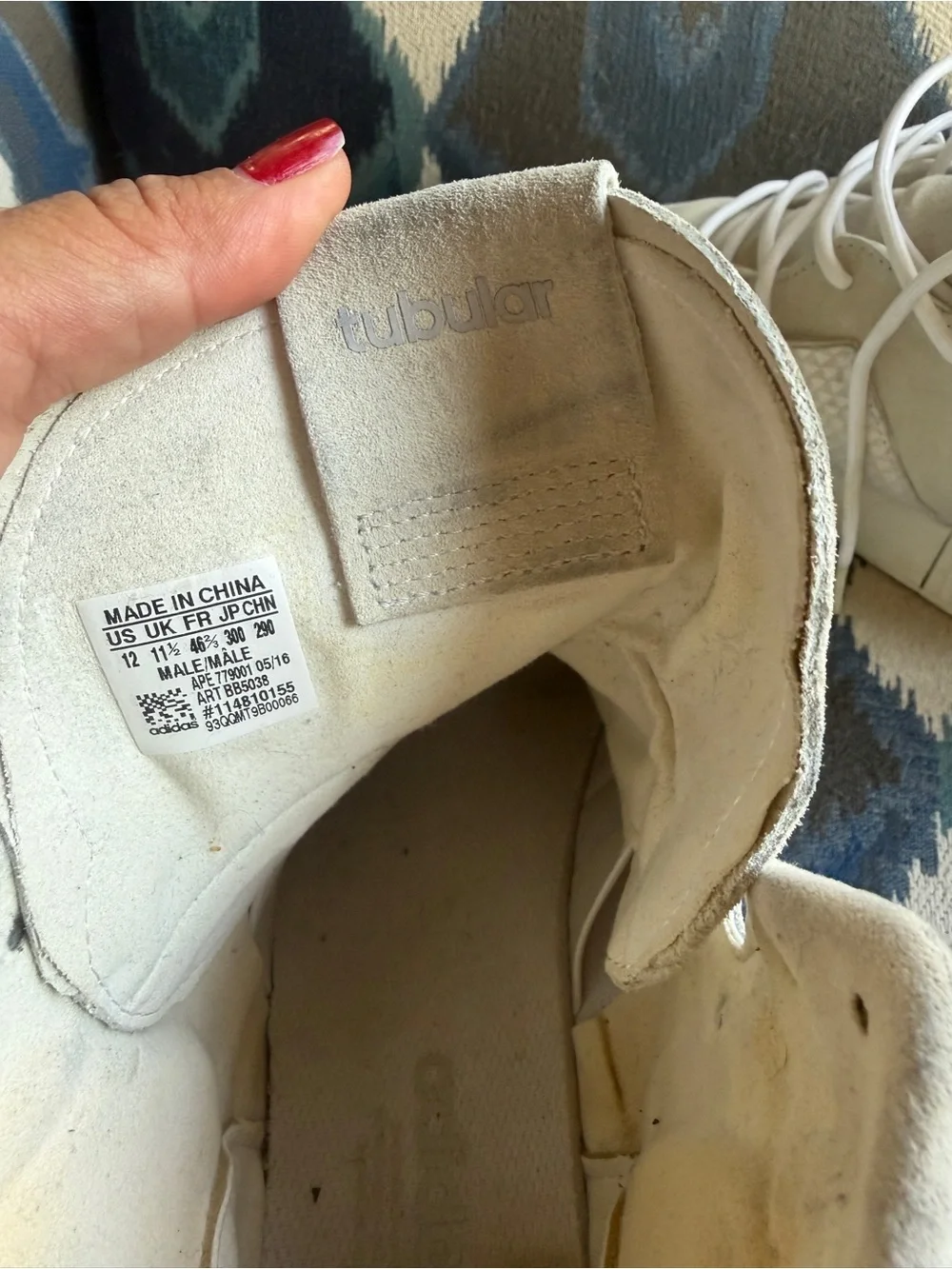 adidas Men’s Beige/Off-White High-Top Suede Sneakers